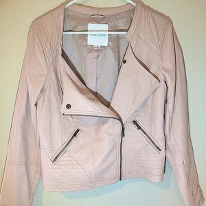 Faux leather moto jacket